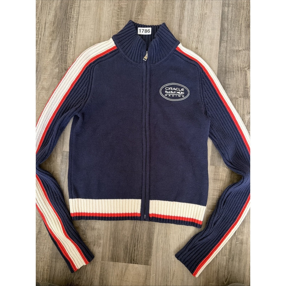 Oracle Red Bull Racing x American Eagle Full Zip Sweater Womens Navy F1 Knit M